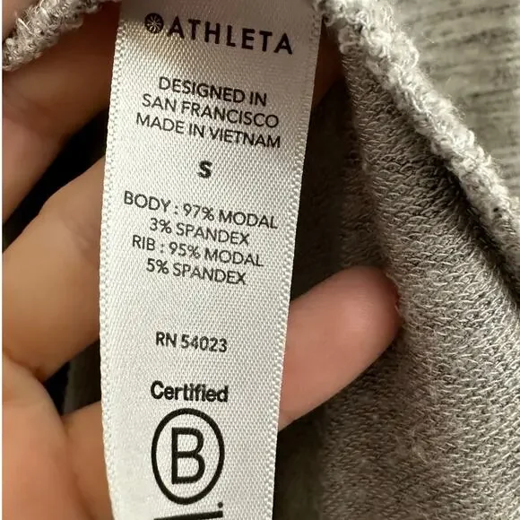 Athleta Pranayama Restore Wrap Open Cardigan Gray Small Pockets Cozy Cottage - Picture 7 of 7